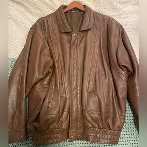 Vintage light brown leather jacket